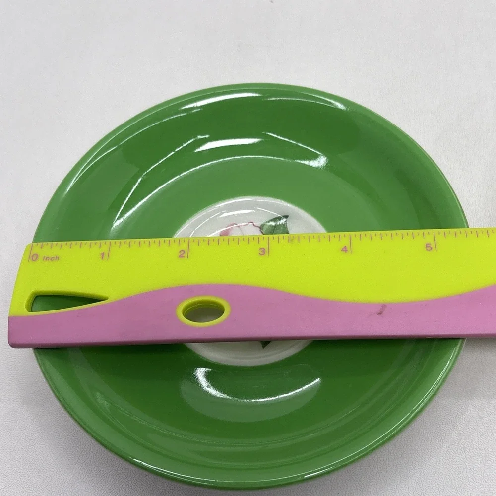 Vtg Shenango Green Greenbriar Hotel Coffee Cups Saucer Dorothy Draper Design 50s